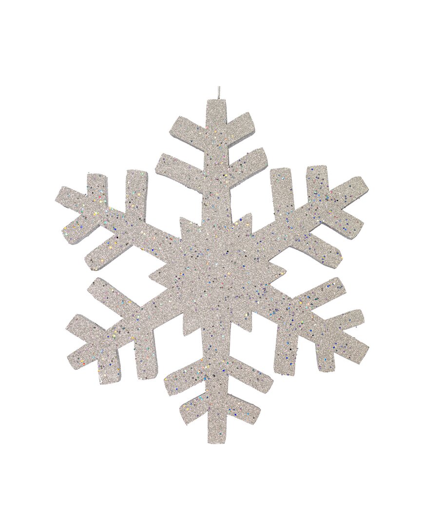 Vickerman 24in Silver Glitter Snowflake Christmas Ornament In Neutral