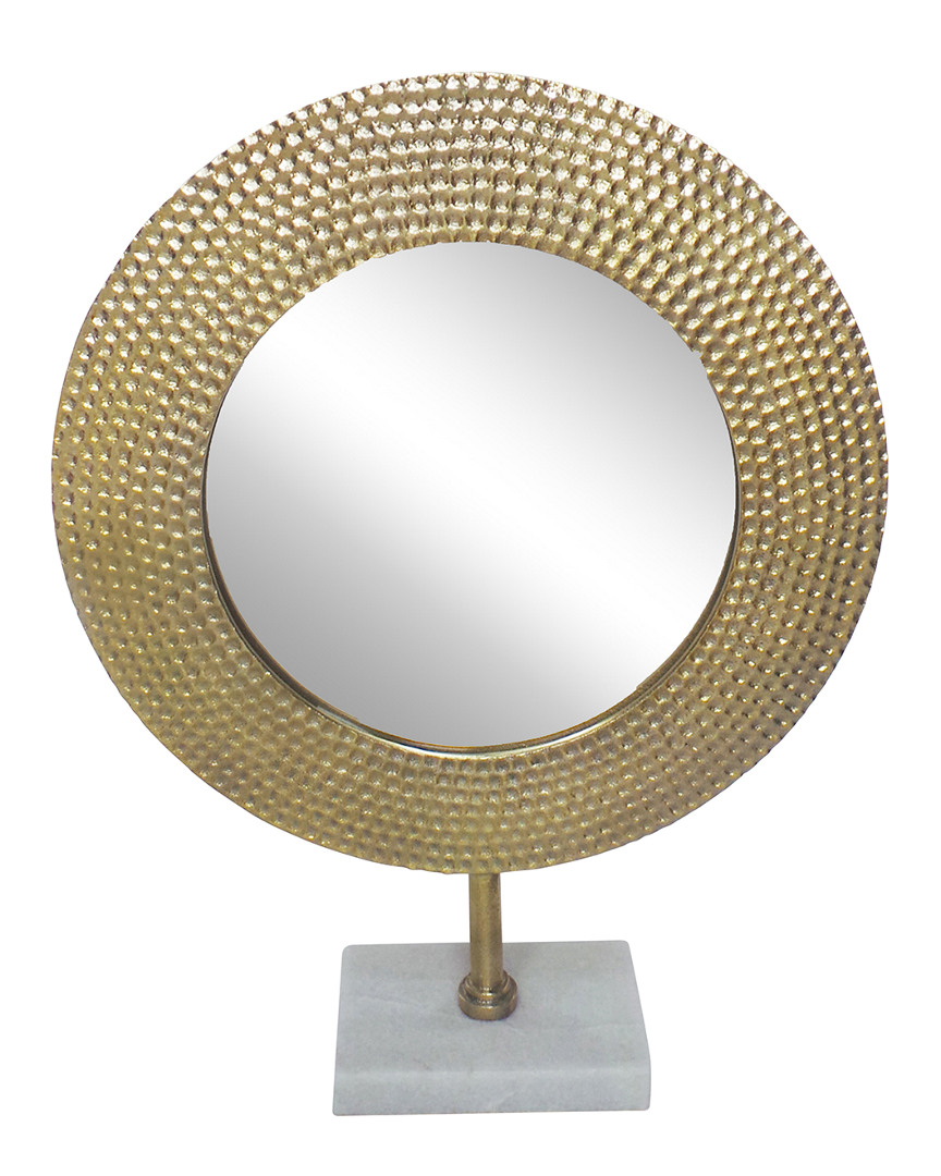 Sagebrook Home Metal Hammered Mirror On Stand In Gold