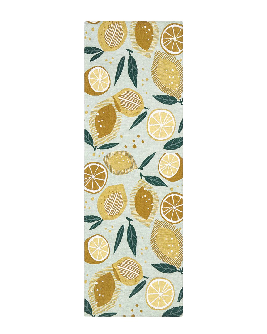 Town & Country Luxe Everwashª Woven Fresh Lemon Multi-use Decorative Rug In Green
