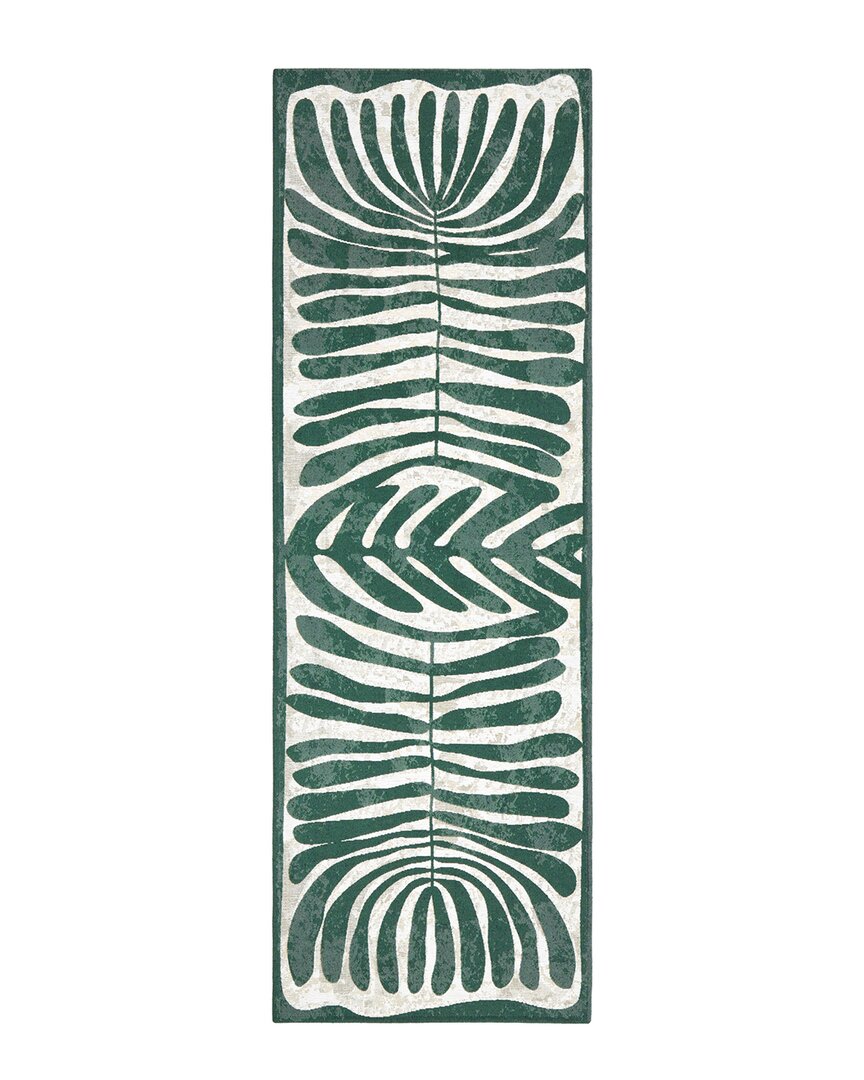Town & Country Luxe Everwashª Woven Matisse Cutout Multi-use Decorative Rug In Green