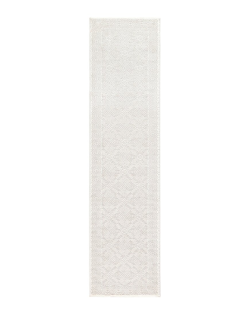 Shop Town & Country Luxe Textured Medallion Tile Area Rug In Ivory