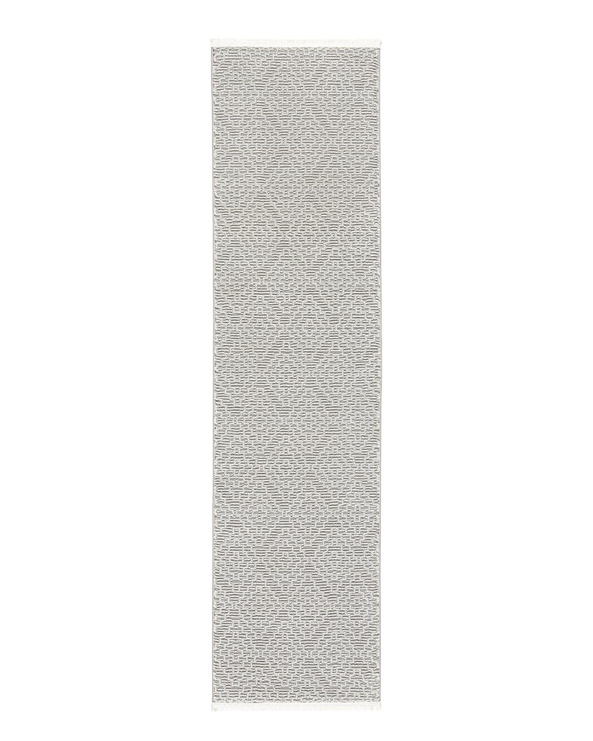 Town & Country Luxe Recycled High-low Modern Geo Plush Area Rug In Grey