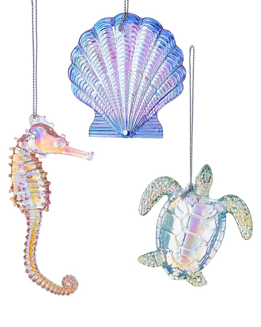 Kurt Adler Set Of 3 Assorted Sea Ornaments