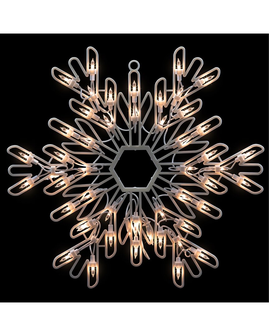 Northlight 15.25in Lighted Snowflake Christmas Window Silhouette In White