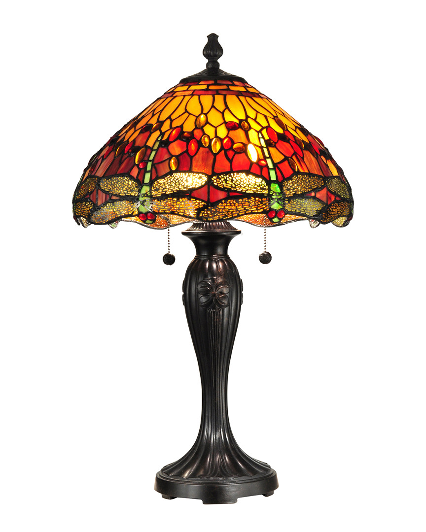 Dale Tiffany Reves Dragonfly Table Lamp In Multi