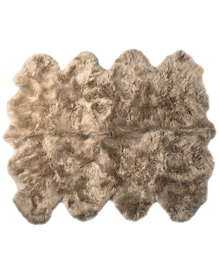 Natural Group New Zealand Octo Sheepskin Rug In Taupe