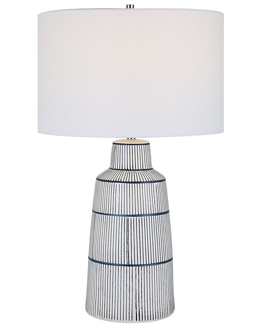 Uttermost Breton Nautical Stripe Table Lamp In White