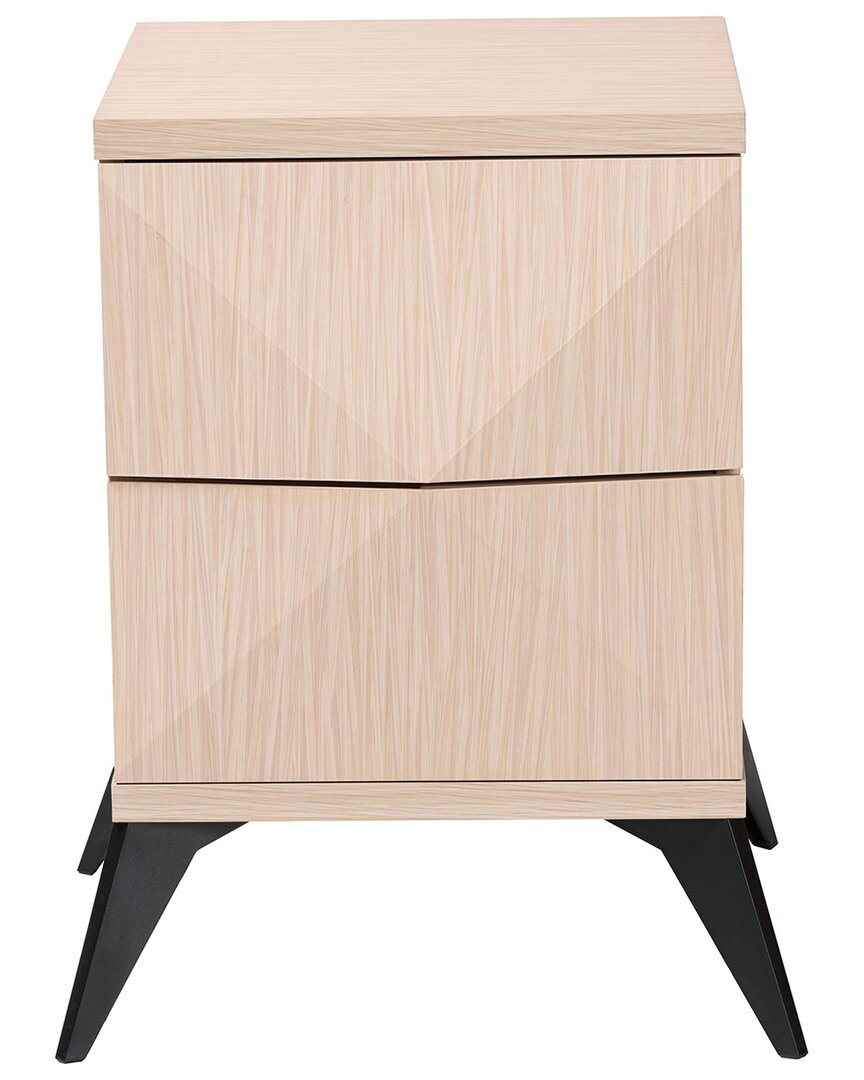 Baxton Studio Draper Mid-century Modern Wood 2-drawer Nightstand