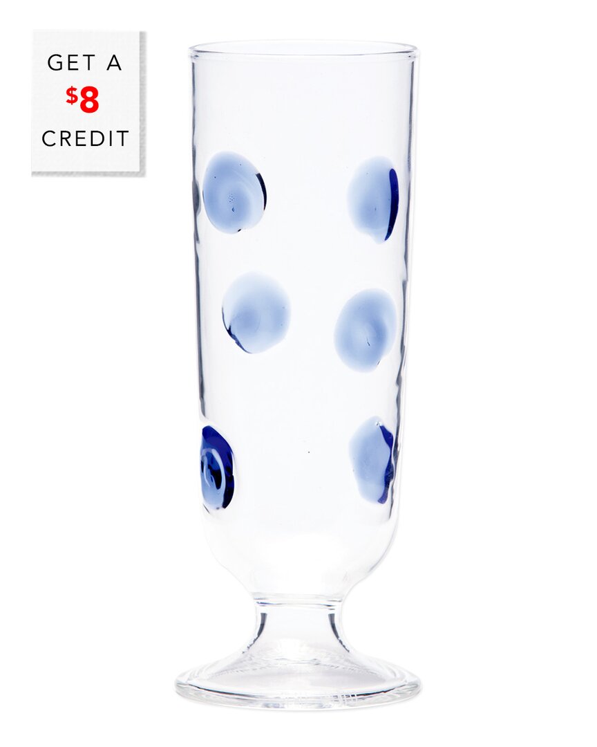 Shop Vietri Drop Blue Champagne Glass With $8 Credit