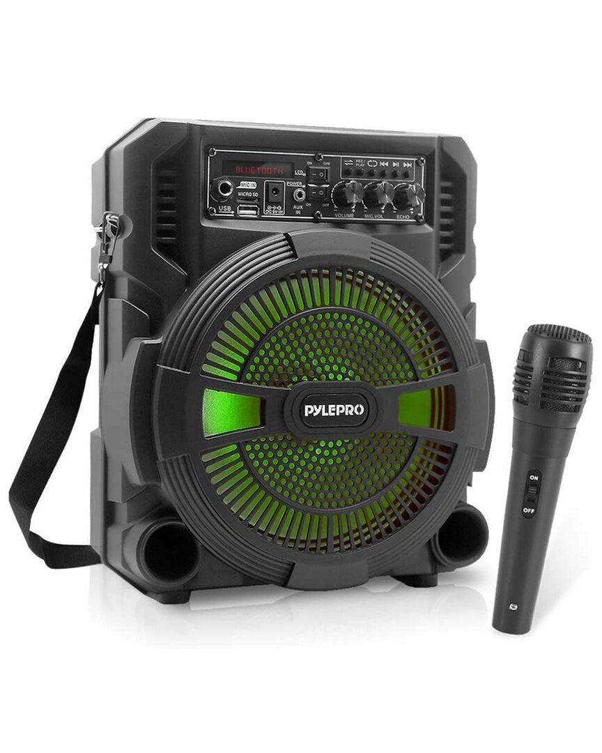 Pyle Bluetooth Portable Pa Speaker & Microphone System In Black