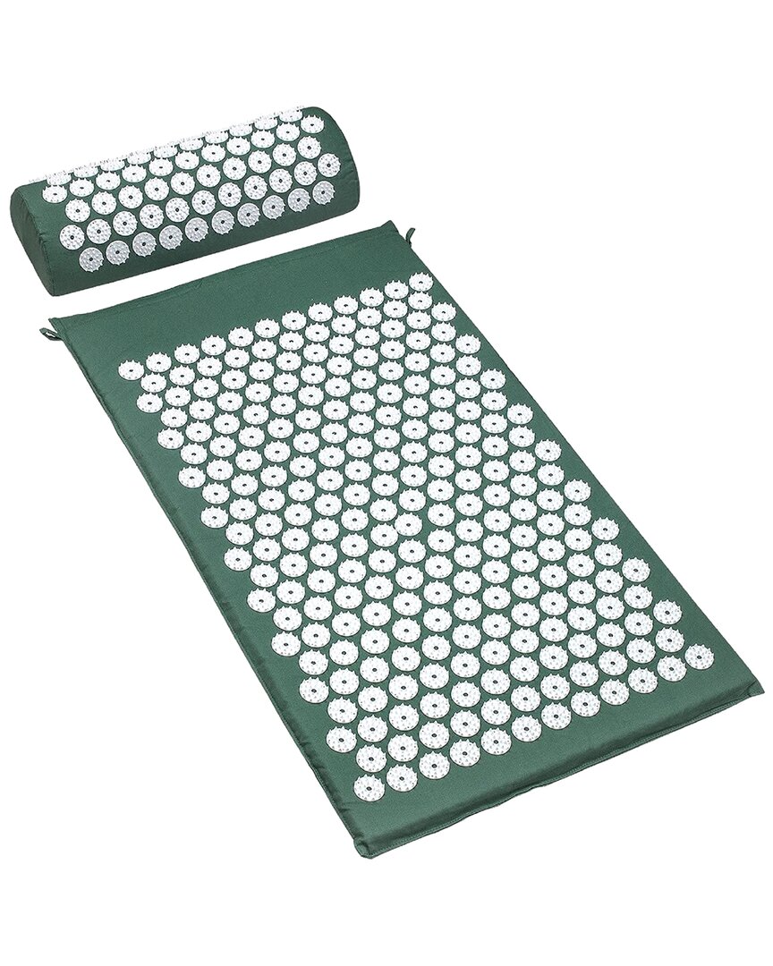 Sorbus Sivan Acupressure Mat And Pillow Set In Green