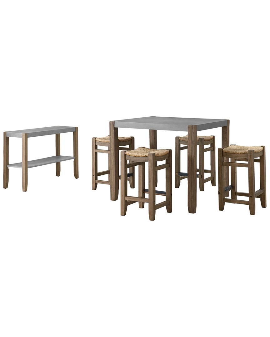 Alaterre Newport 6pc Dining Set With 36inh Wood Counter-height Dining Table