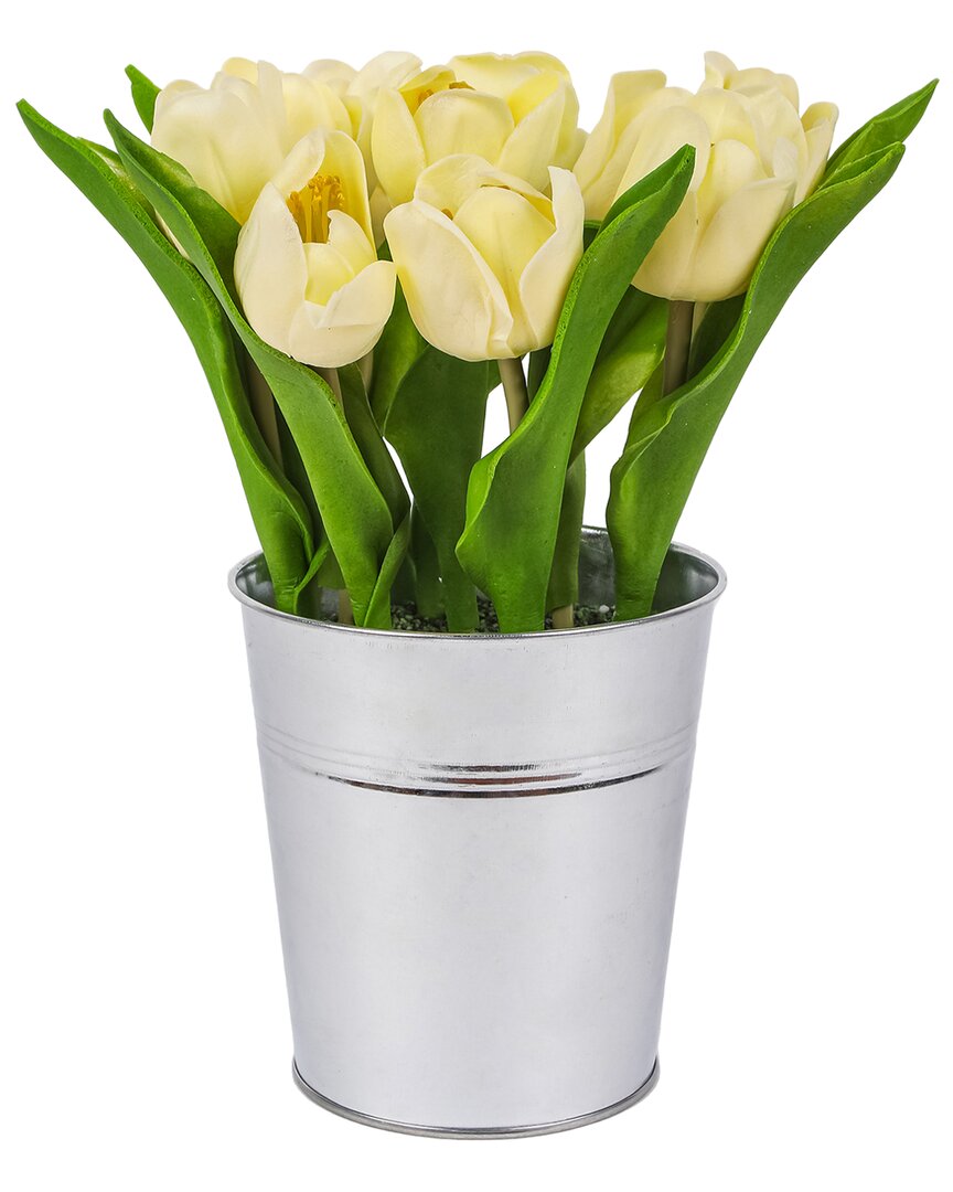 National Tree Company 9in Light Yellow Tulip Bouquet In Yellow