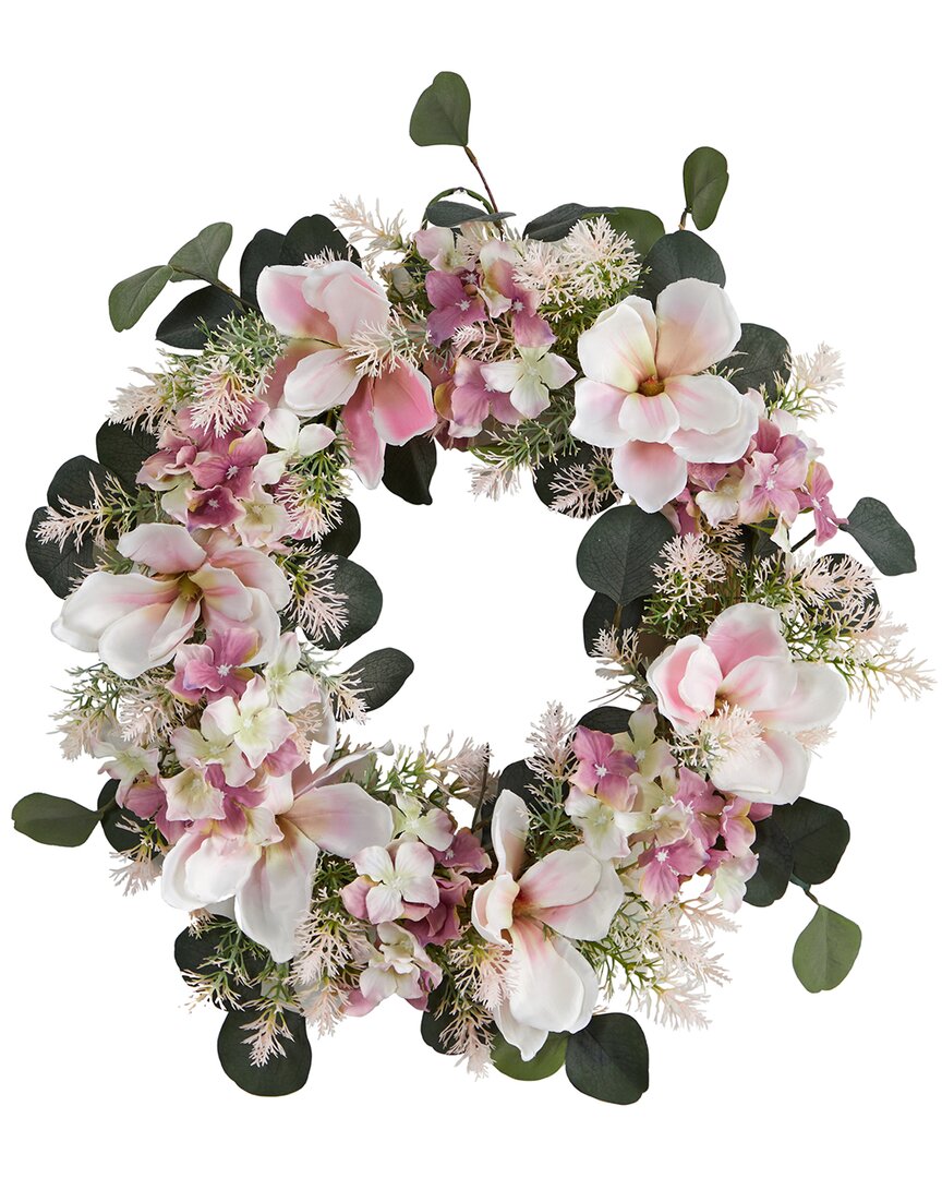 NEARLY NATURAL NEARLY NATURAL 20IN HYDRANGEA AND MAGNOLIA ARTIFICIAL WREATH 