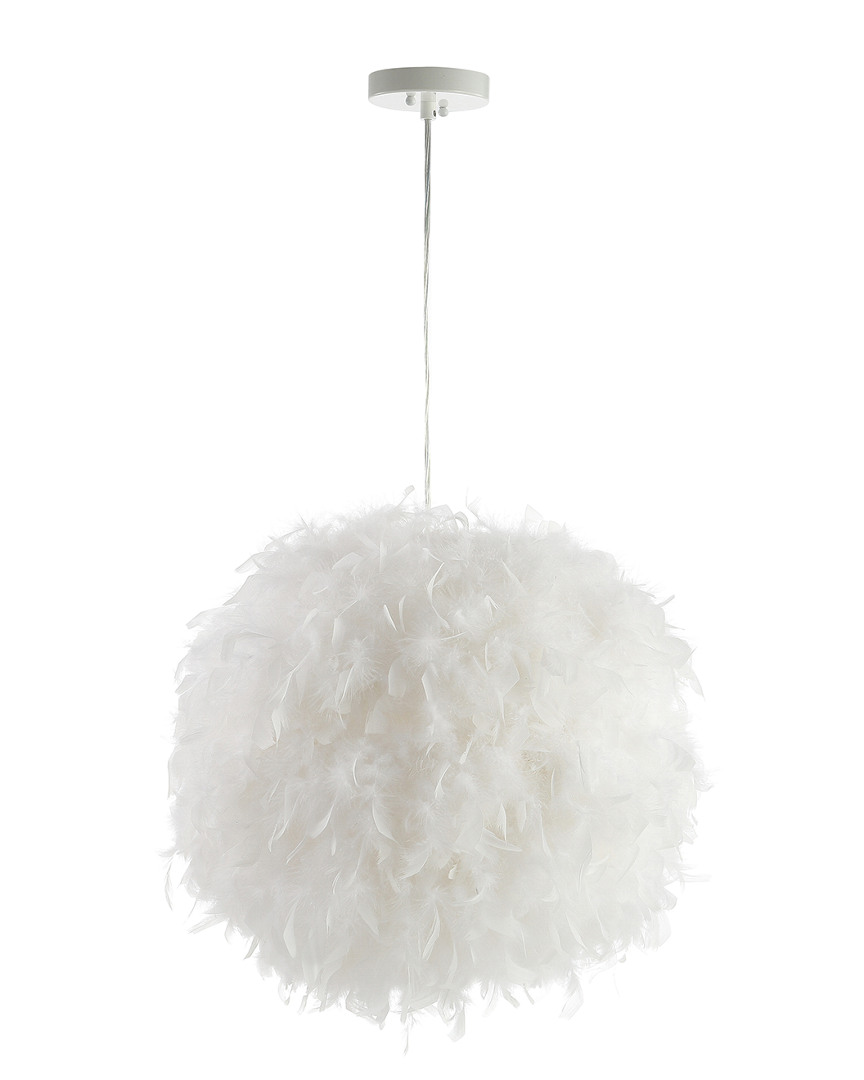 Jonathan Y Stork 19in Feather Metal Adjustable Led Pendant