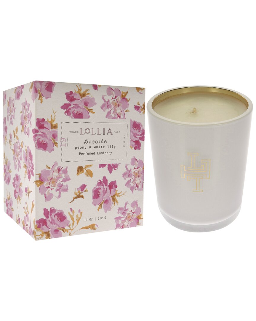 Lollia Breathe Perfumed Luminary 11oz Candle In White