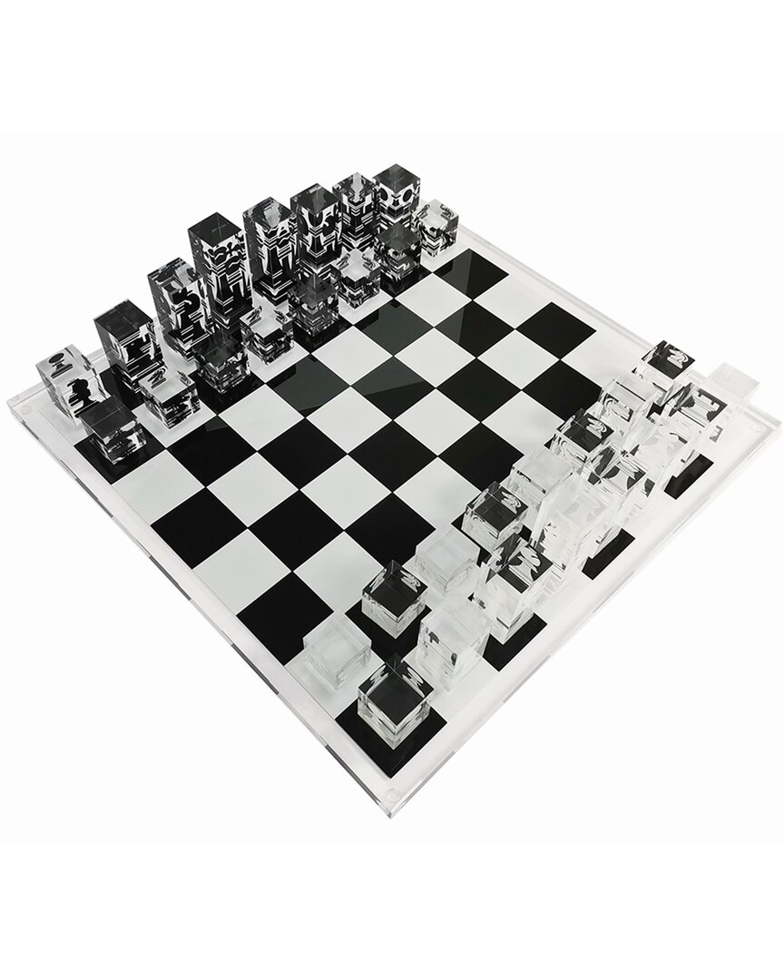 Shop Infinity 17.3in Lucite Chess Set Luxury In Black