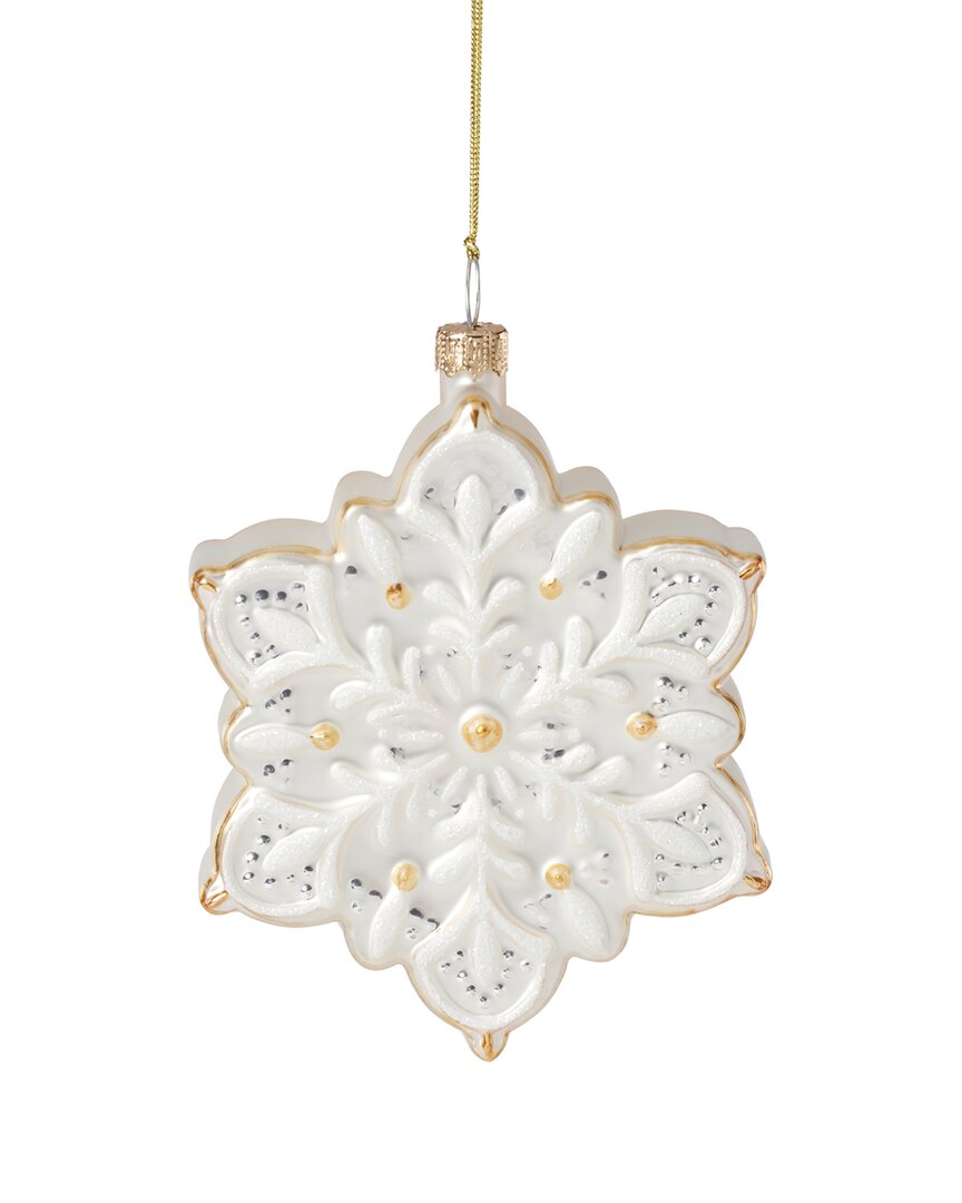 Lenox 2025 Blown Glass Snowflake Ornament In White