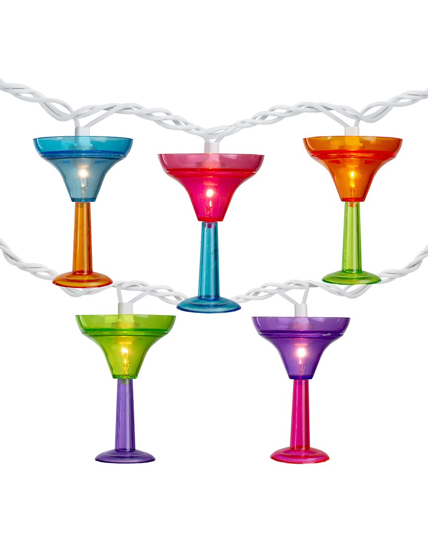 NORTHLIGHT NORTHLIGHT 10CT VIBRANTLY COLORED MARGARITA GLASS SUMMER STRING LIGHTS
