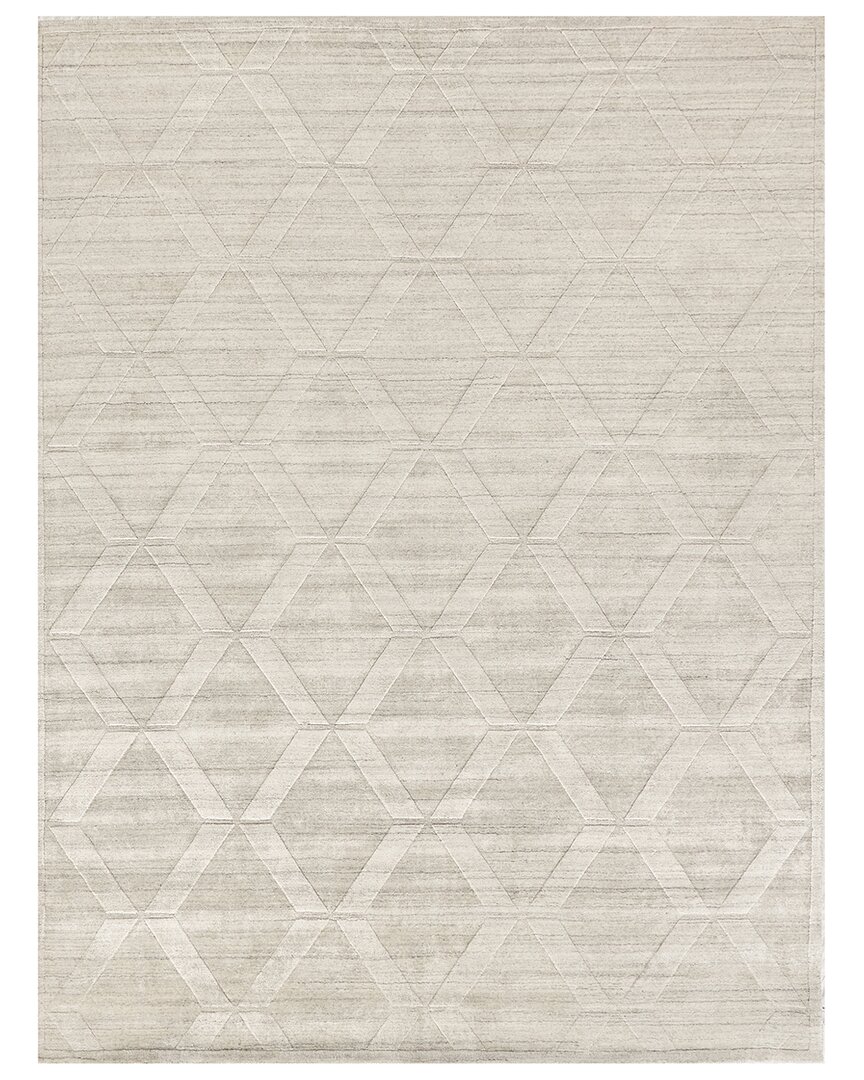 Exquisite Rugs Castelli Hand-loomed New Zealand Wool And Bamboo Silk Rug In Ivory