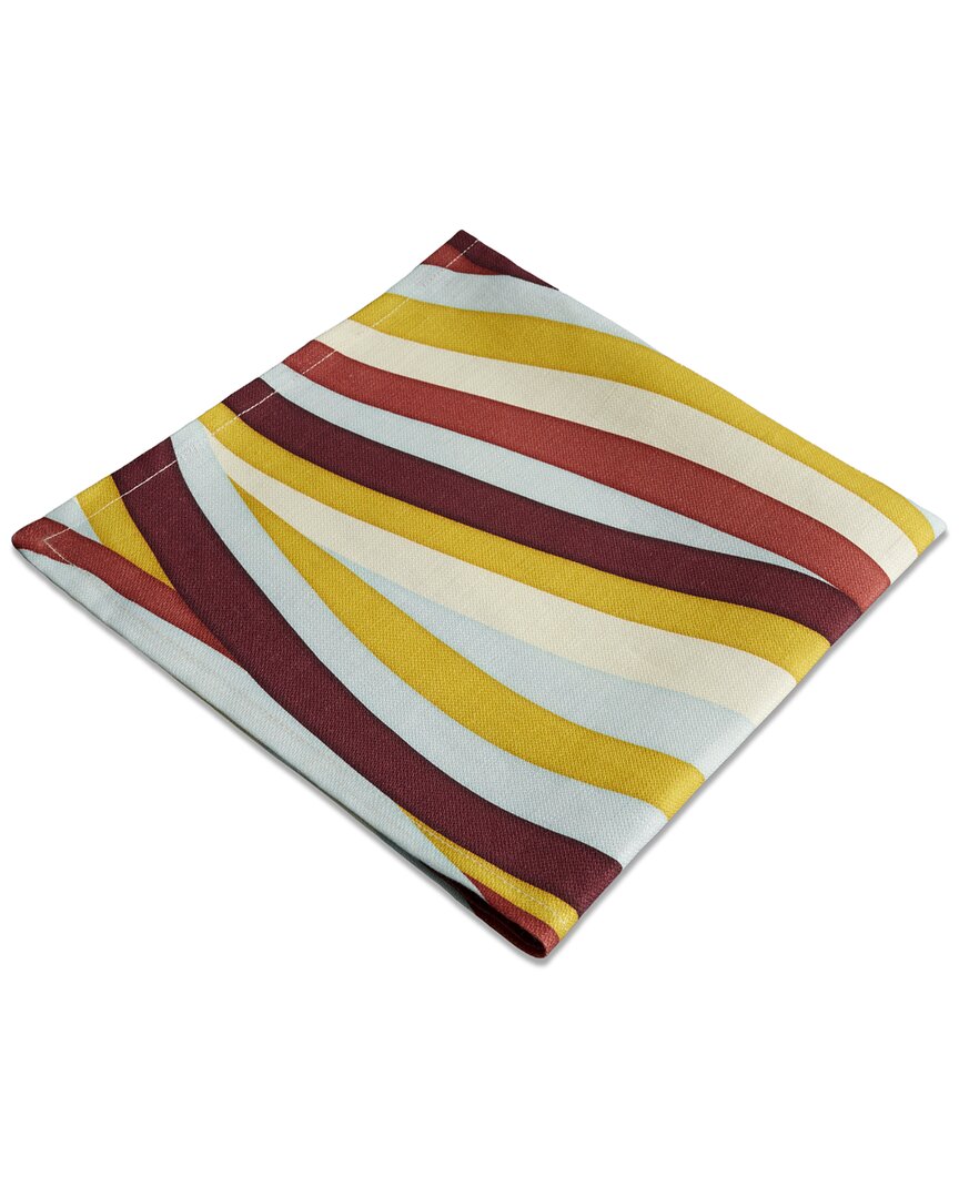 L'objet Set Of 4 Linen Sateen Landscape Napkins In Multi