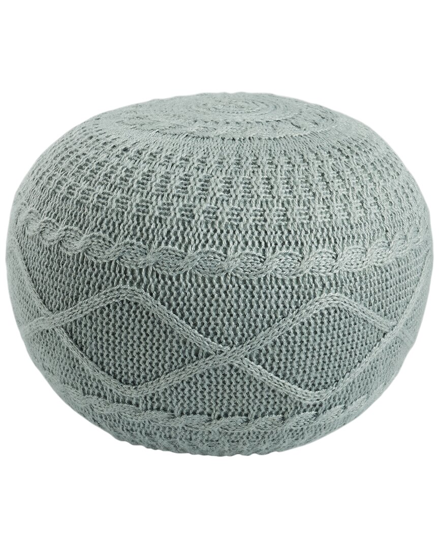 Vibe By Jaipur Living Hazel Solid Round Pouf In Seafoam