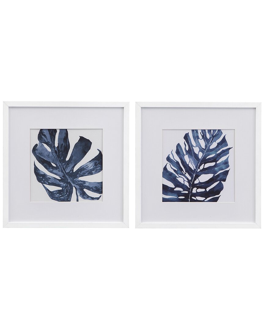 Bassett Mirror Palms Framed Print In Blue