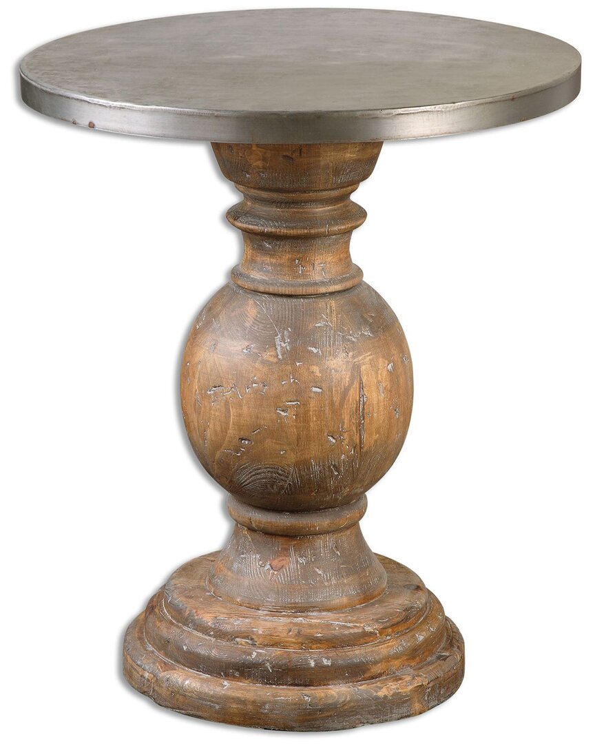 Uttermost Blythe Wooden Side Table In Brown