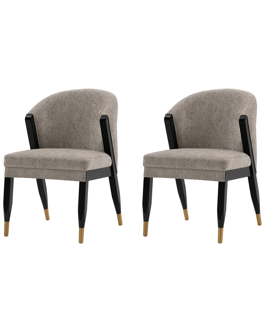 Manhattan Comfort Set Of 2 Ola Dining Chairs In Stone