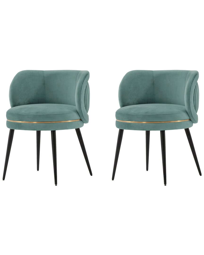 Manhattan Comfort Set Of 2 Kaya Dining Chairs In Blue