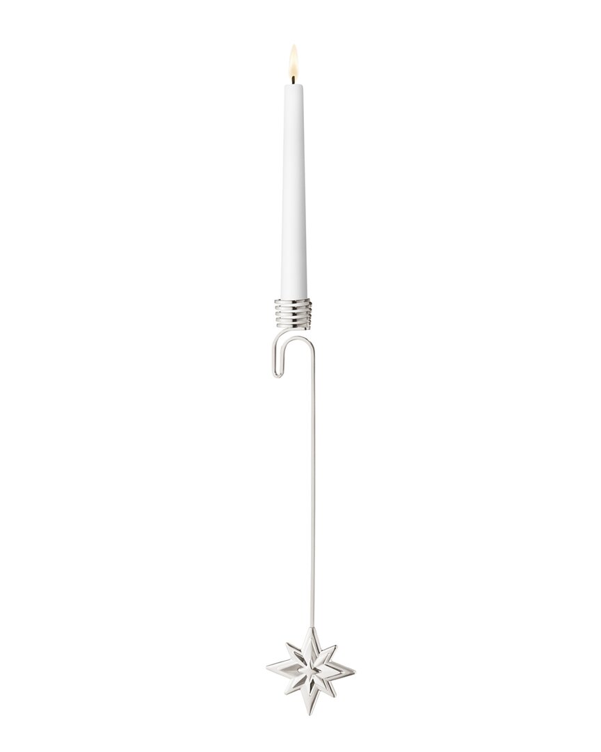 Georg Jensen Hand Polished Palladium-plated Star Candleholder In Silver