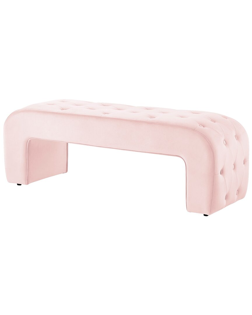 Inspired Home Uma Velvet Bench In Pink