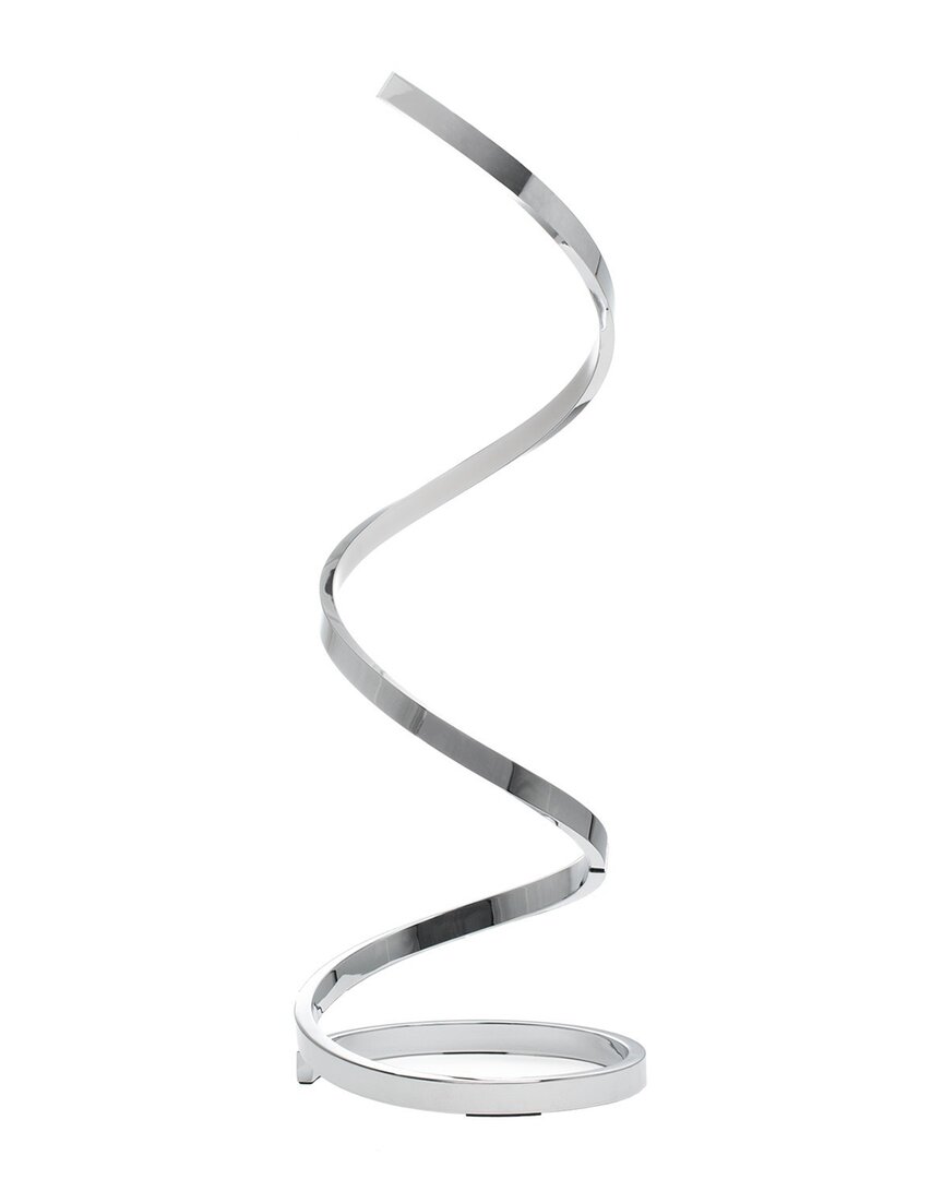 Shop Finesse Decor Modern Spiral Led Table Lamp In Silver