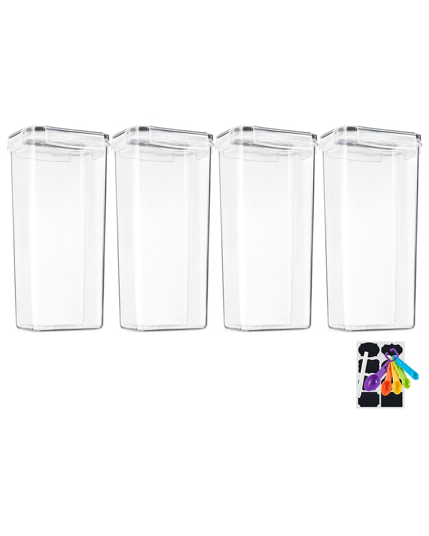 Sorbus Pack Of 4 Airtight Food Dispenser Containers In Clear