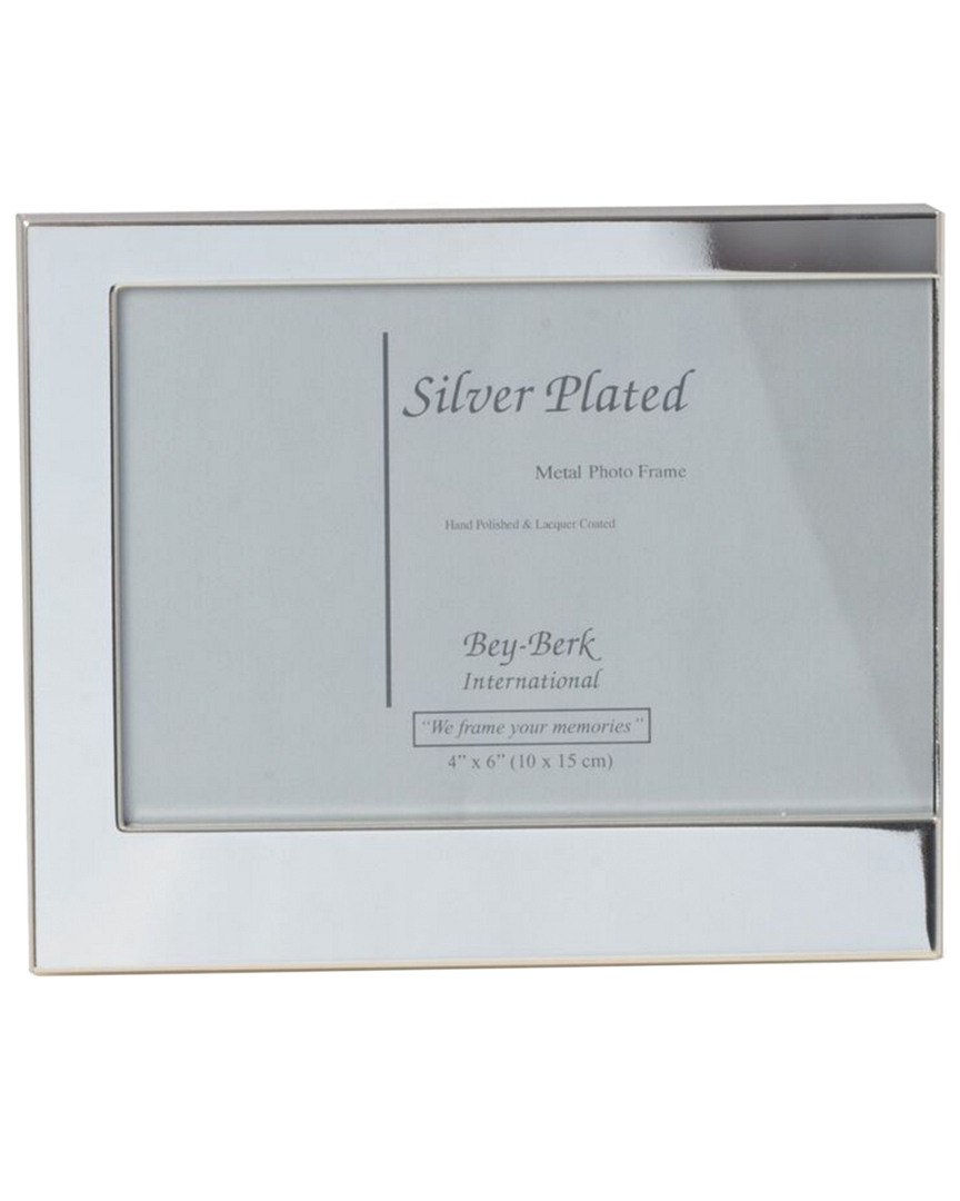 Bey-berk Silver Plated 3 1/2x5 Picture Frame With Easel Back