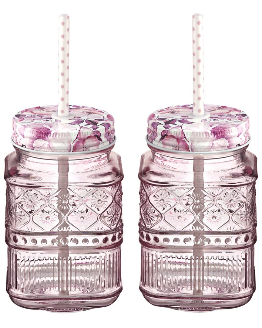 Godinger Claro Mason Jars, Set Of 2 In Blue