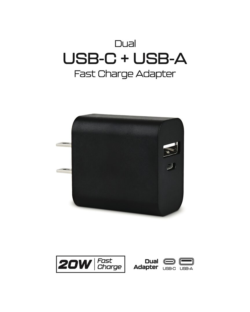 Phunkee Tree Dual Usb-c + Usb-a Fast Charge Adapter In Black