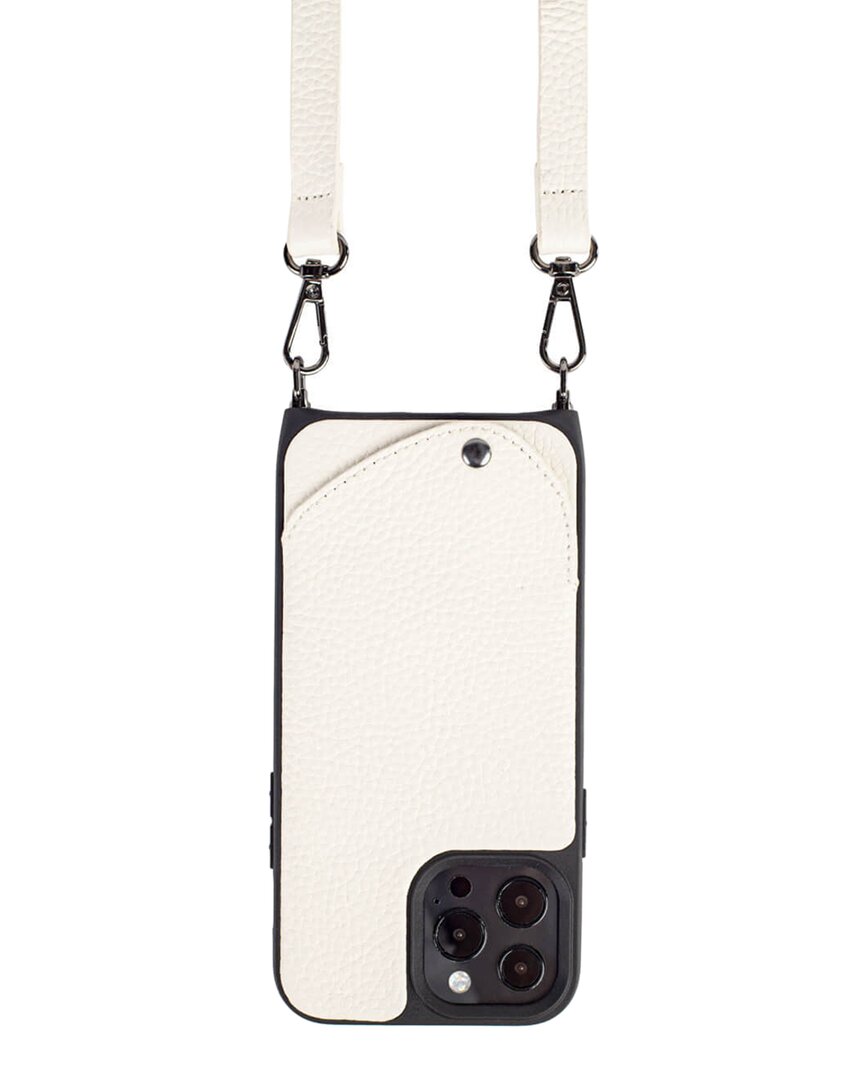 Noemie Napa Crossbody Holder For Iphone 13 Pro Max / 12 Pro Max In White