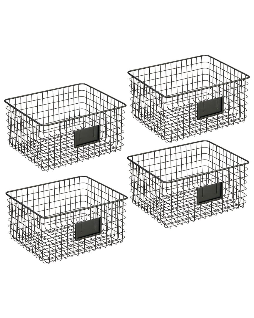 M DESIGN M DESIGN SET OF 4 WIRE BASKET WITH TAG HOLDER
