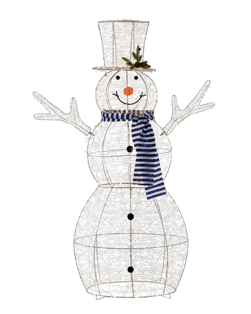 Northlight 48in Led Lighted Silver Mesh Snowman Outdoor Twinkle Display In Silver