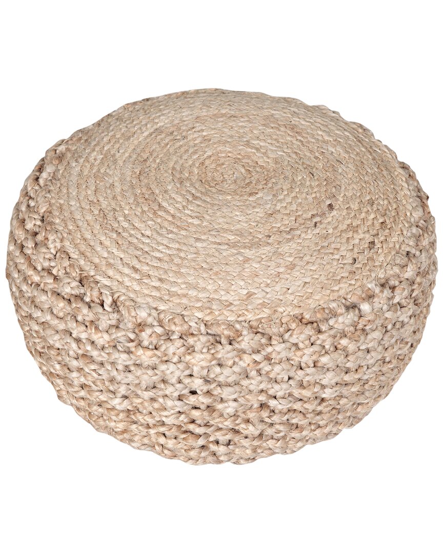Lr Home Sevyn Natural Solid Braided Ottoman Pouf