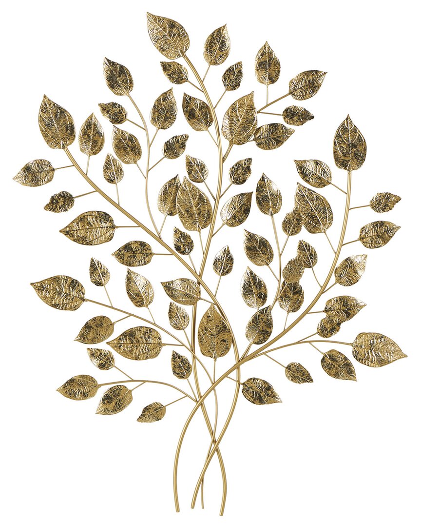 Peyton Lane Leaf Large Metallic Wall Decor In Gold