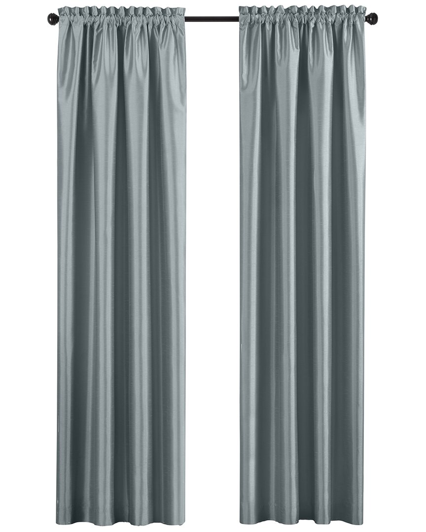 Elrene Colette Faux Silk Blackout Window Curtain In Gray