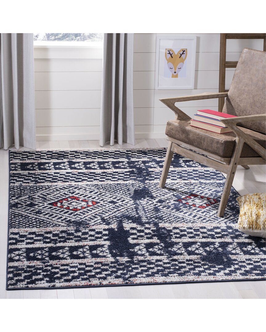 Safavieh Adirondack Trevra Power Loomed Rug Navy / Light Gr In Blue
