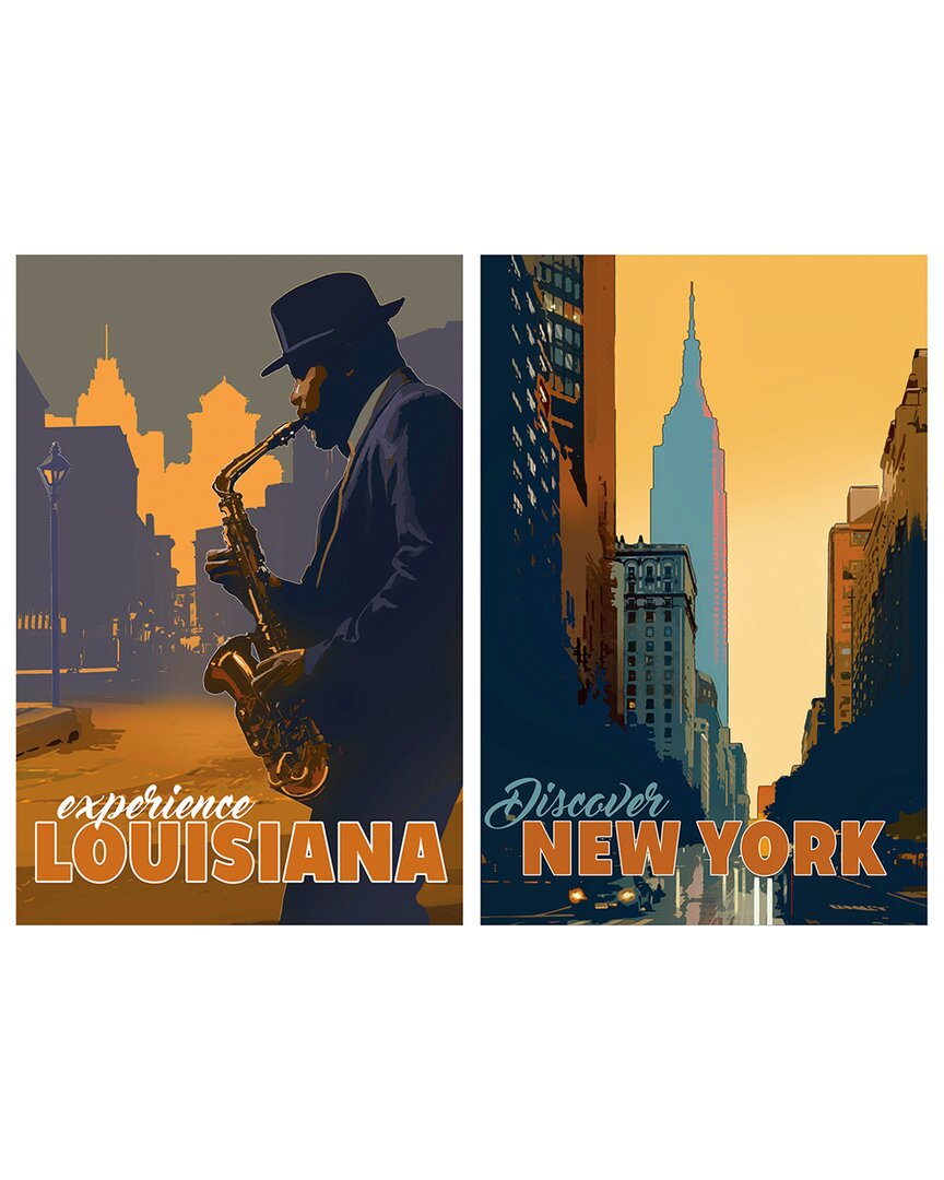 Empire Art Direct "down In The Bayou New York Minute" Frameless Free Floating Tempered Glass Panel Graphic Wall Art Se In Multi-color