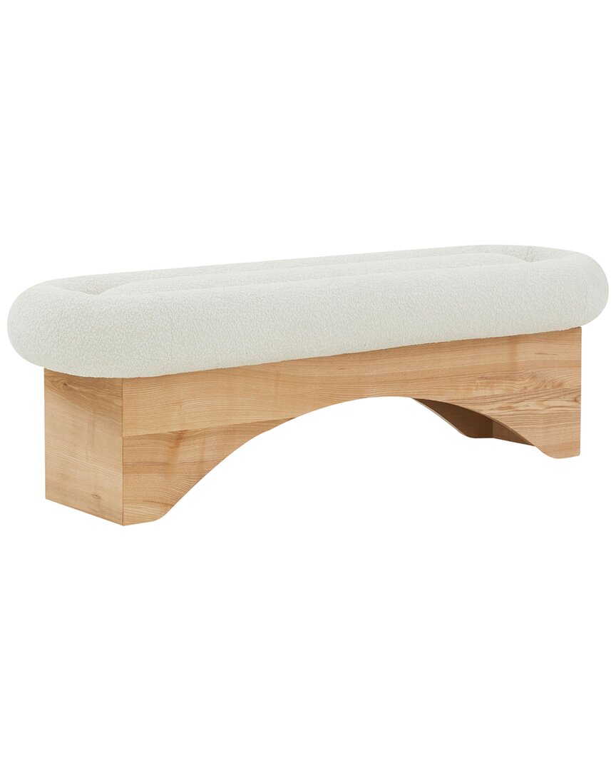 Safavieh Couture Carsen Boucle & Wood Bench