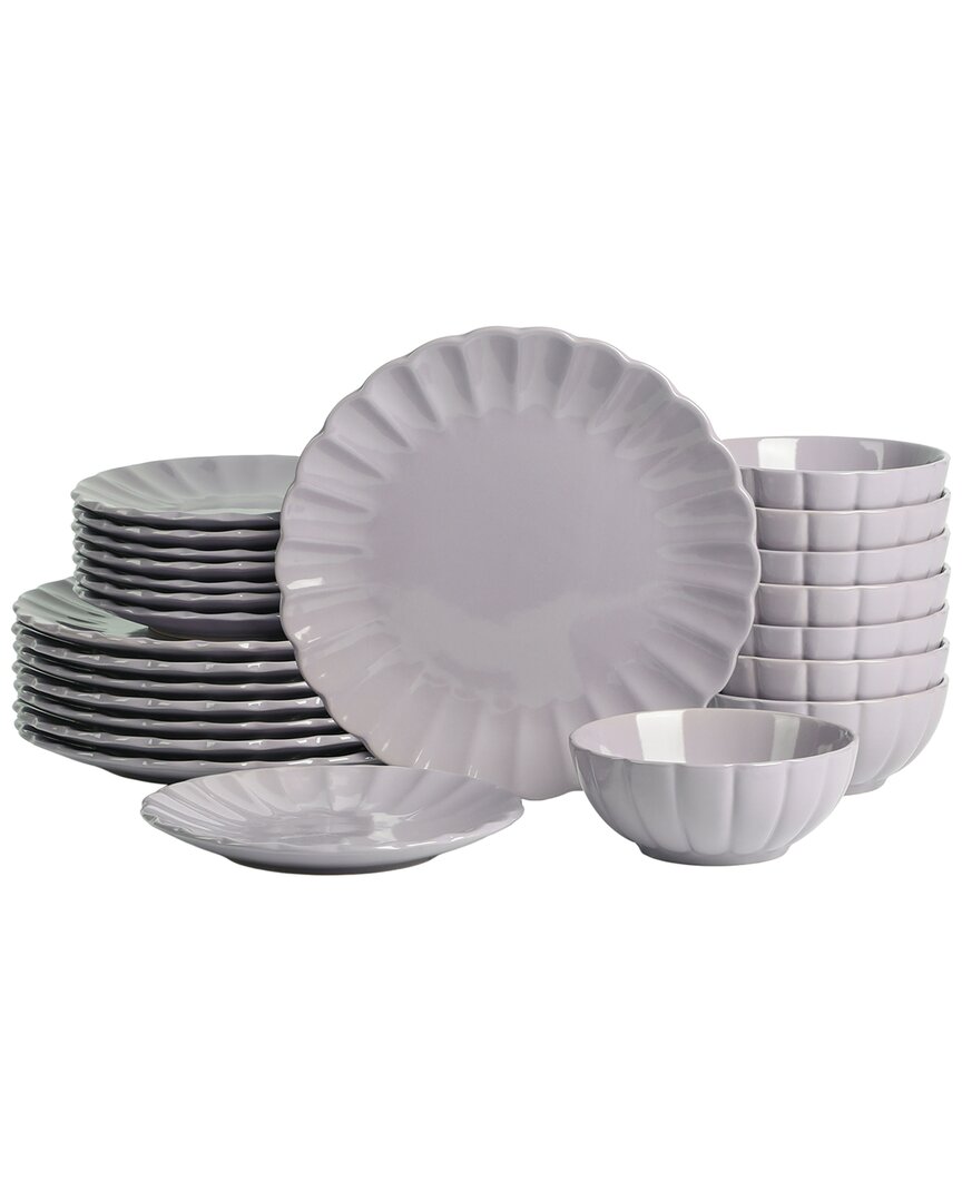 Earth & Clay Phoenix 24pc Dinnerware Set In Gray