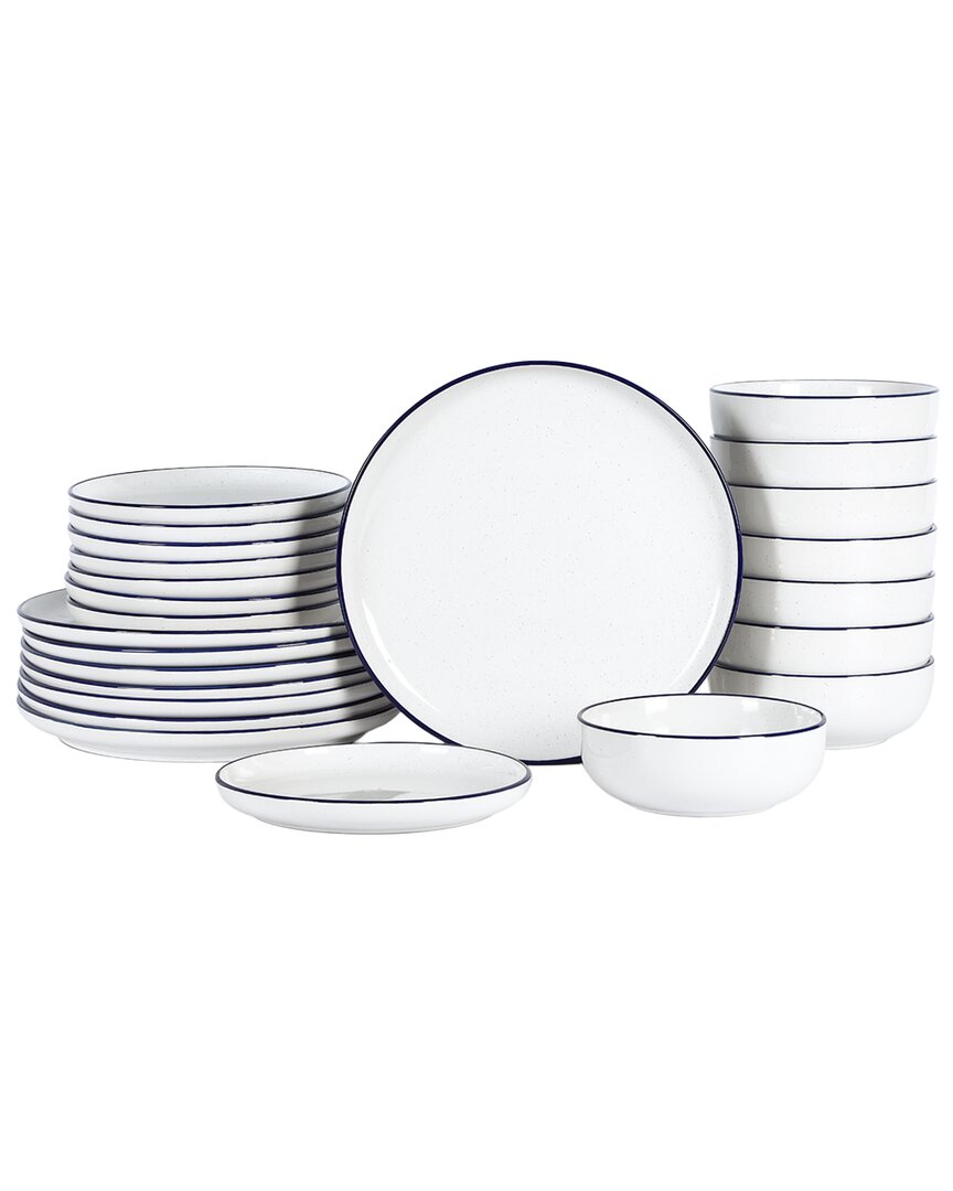 Earth & Clay Ezra 24pc Dinnerware Set In White
