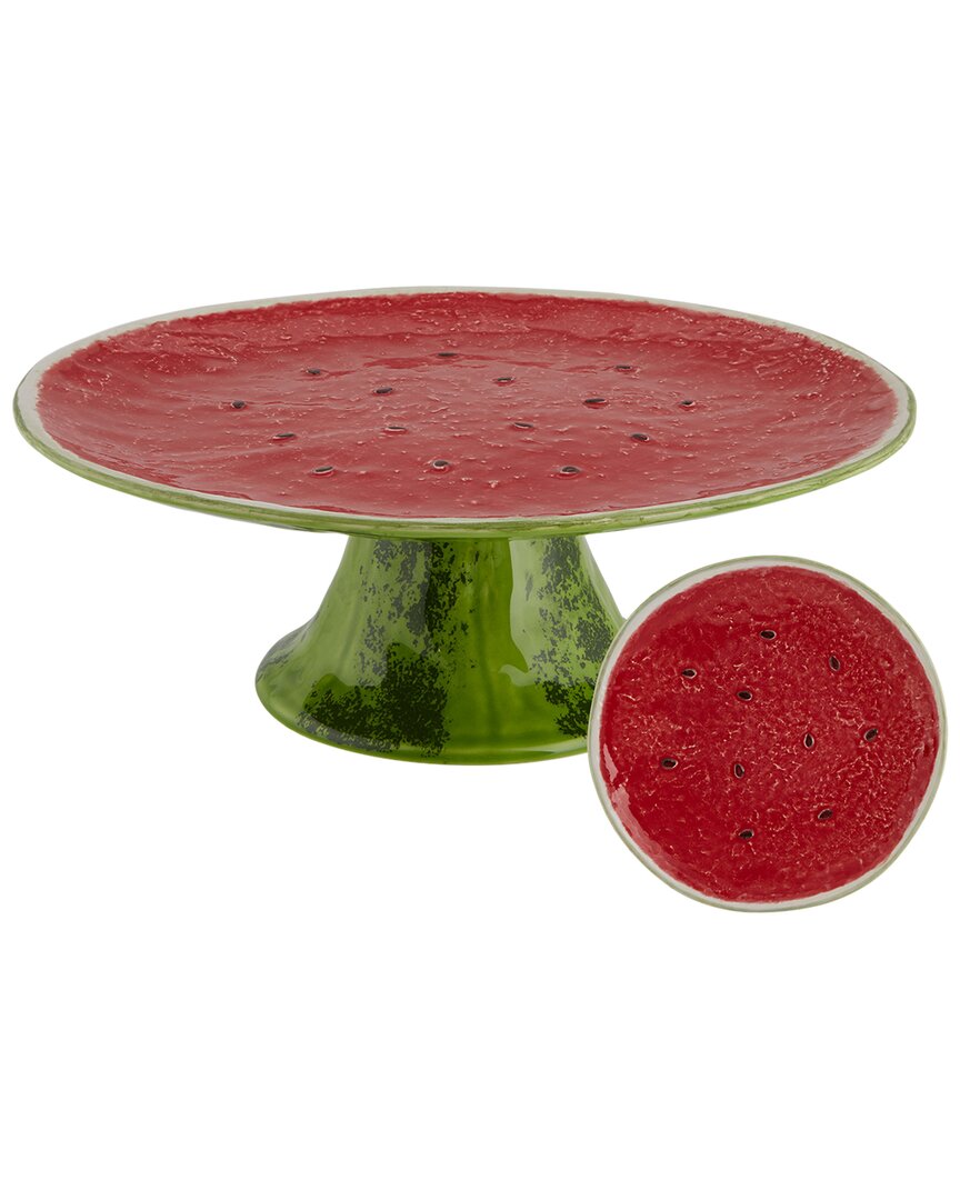 Bordallo Pinhiero Watermelon Cake Serving Set In Red