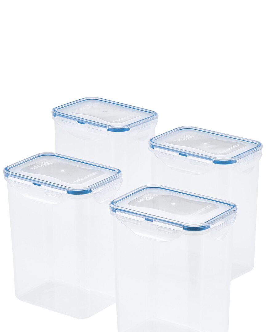 Lock & Lock Set Of 4 Pantry 7.6-cup Food Storage Containers In Clear